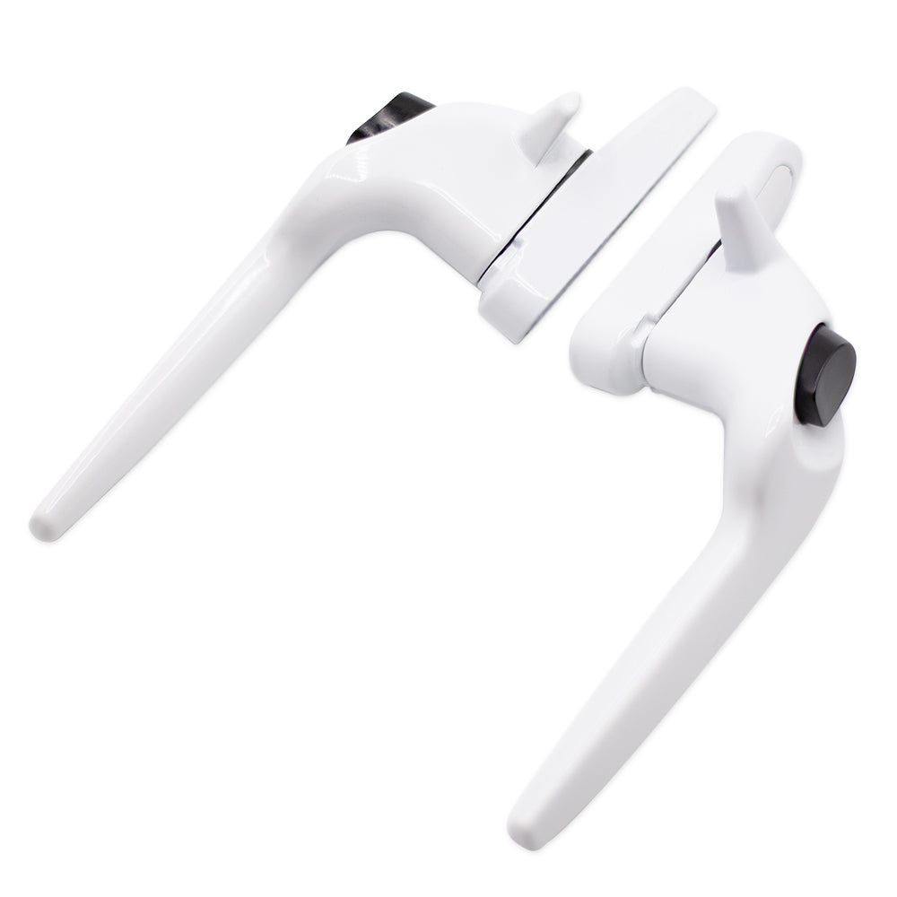 Ellbee Caravan Cockspur Window Handle - Cranked Non-Locking White 21mm Backset
