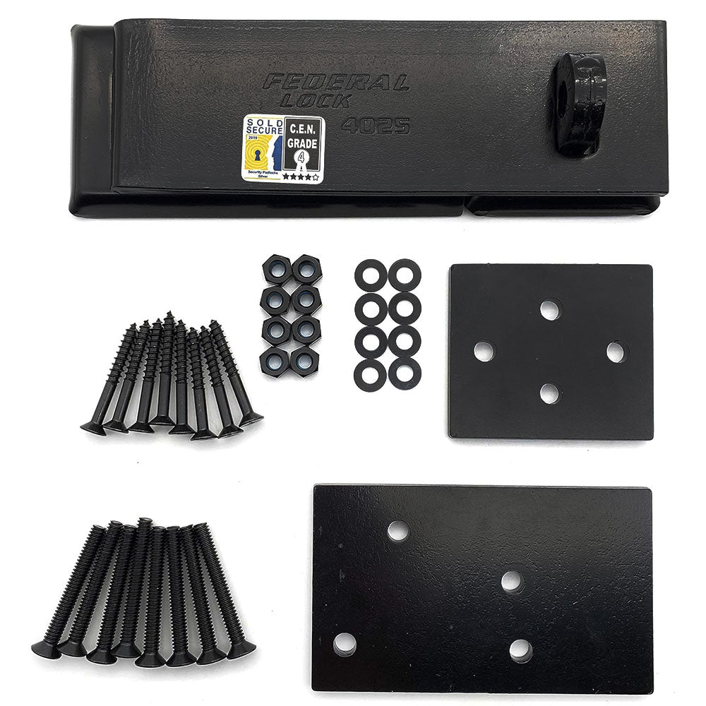 Federal Lock 4025 Hasp &amp; Staple - Sold Secure Silver