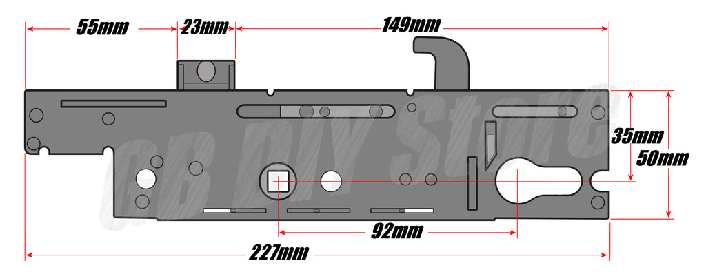 Fullex XL Split Spindle Replacement Door Lock Gearbox Centre Case 35mm Genuine