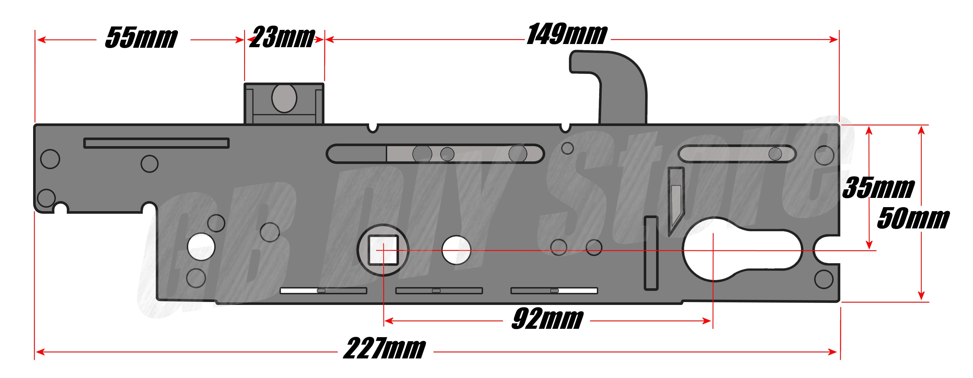 Fullex XL Split Spindle Replacement Door Lock Gearbox Centre Case 35mm Genuine