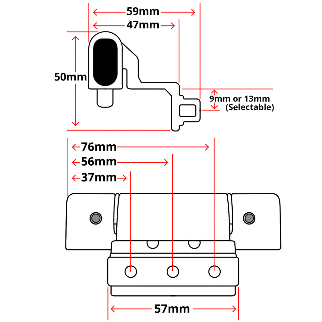 uPVC Rebated Door Hinges Technical Details