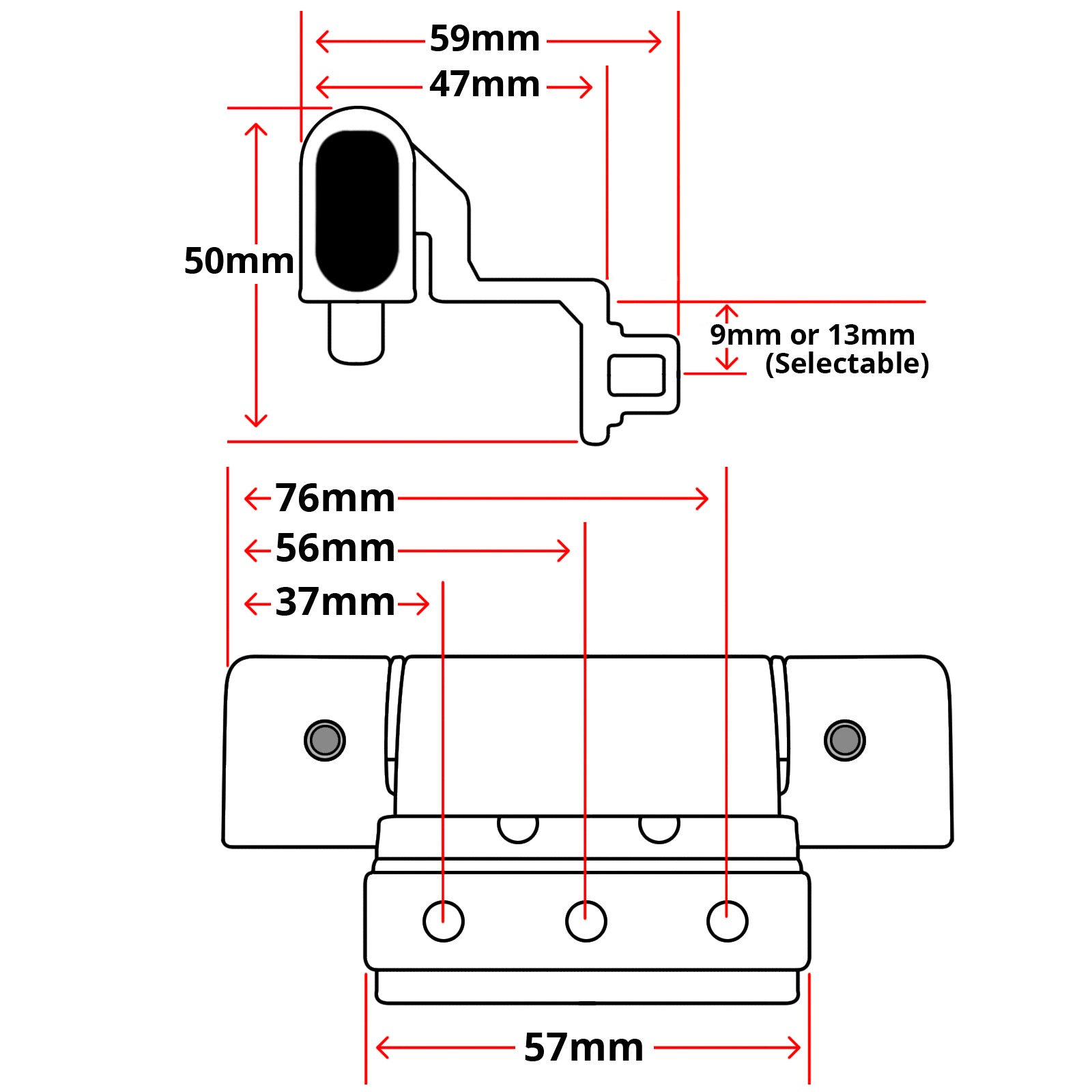 uPVC Rebated Door Hinges Technical Details