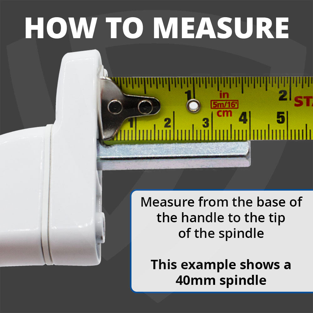 how to measure a upvc window handle spindle