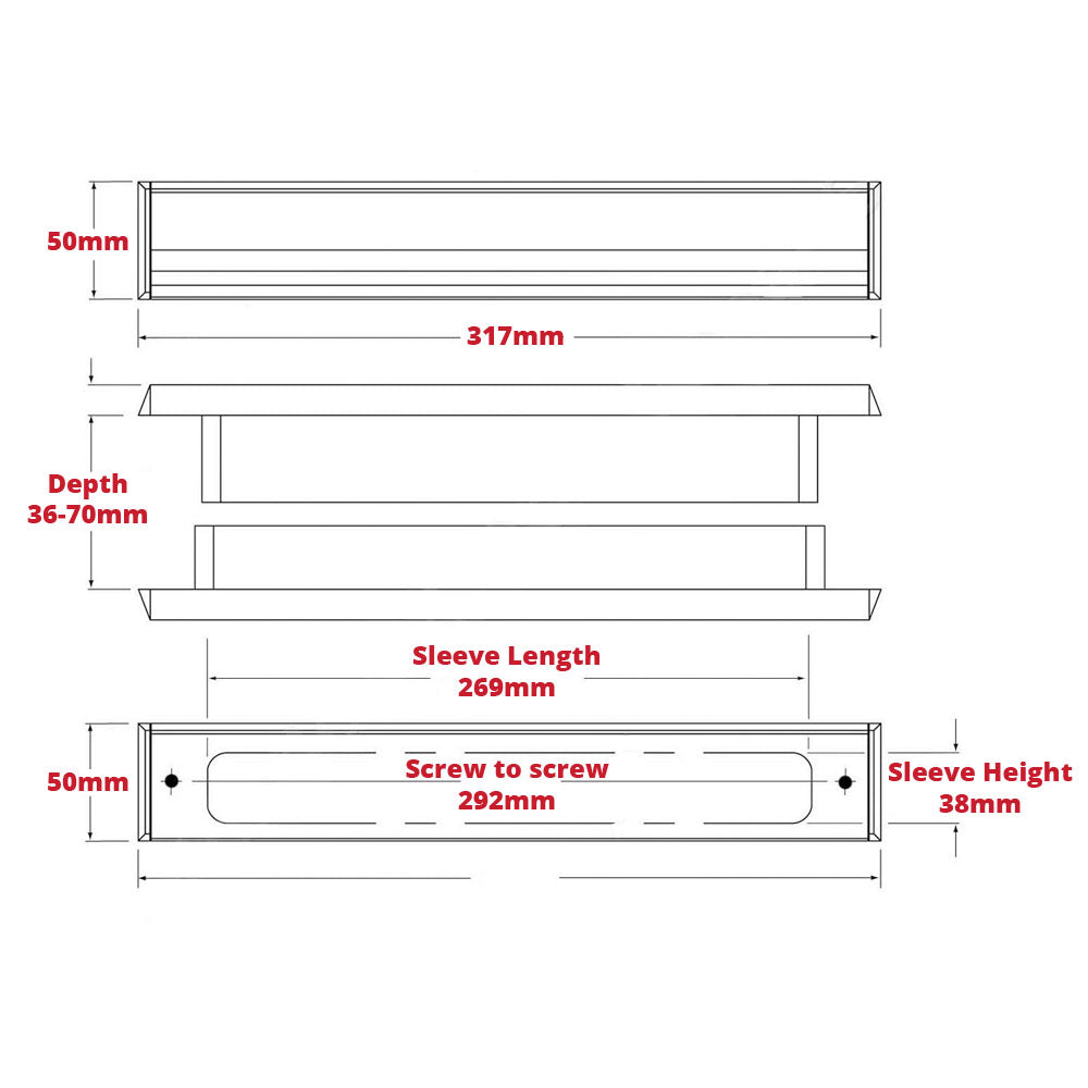 Yale Slimmaster Slimline Door Letterbox Measuring Guide