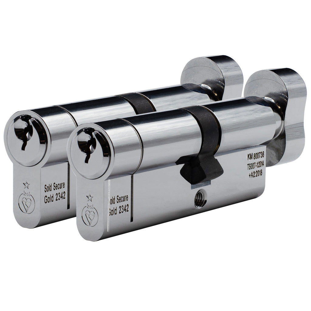 Shield Hardware 1 Star Thumb Turn Euro Cylinder - Keyed Alike to Your Code