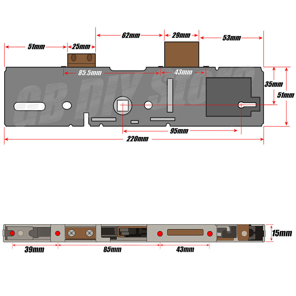 ERA Vectis Door Lock Gearbox Replacement 35mm Backset Genuine