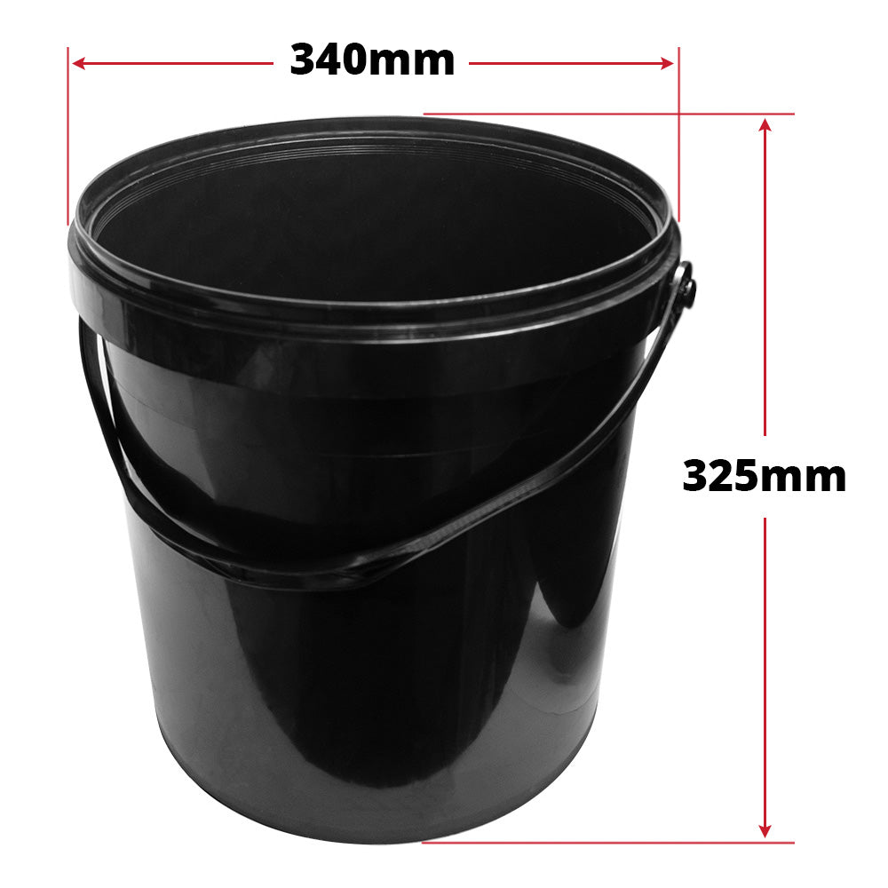 3x Bucket 25L Plastic Bucket Tub Container With Handles Technical