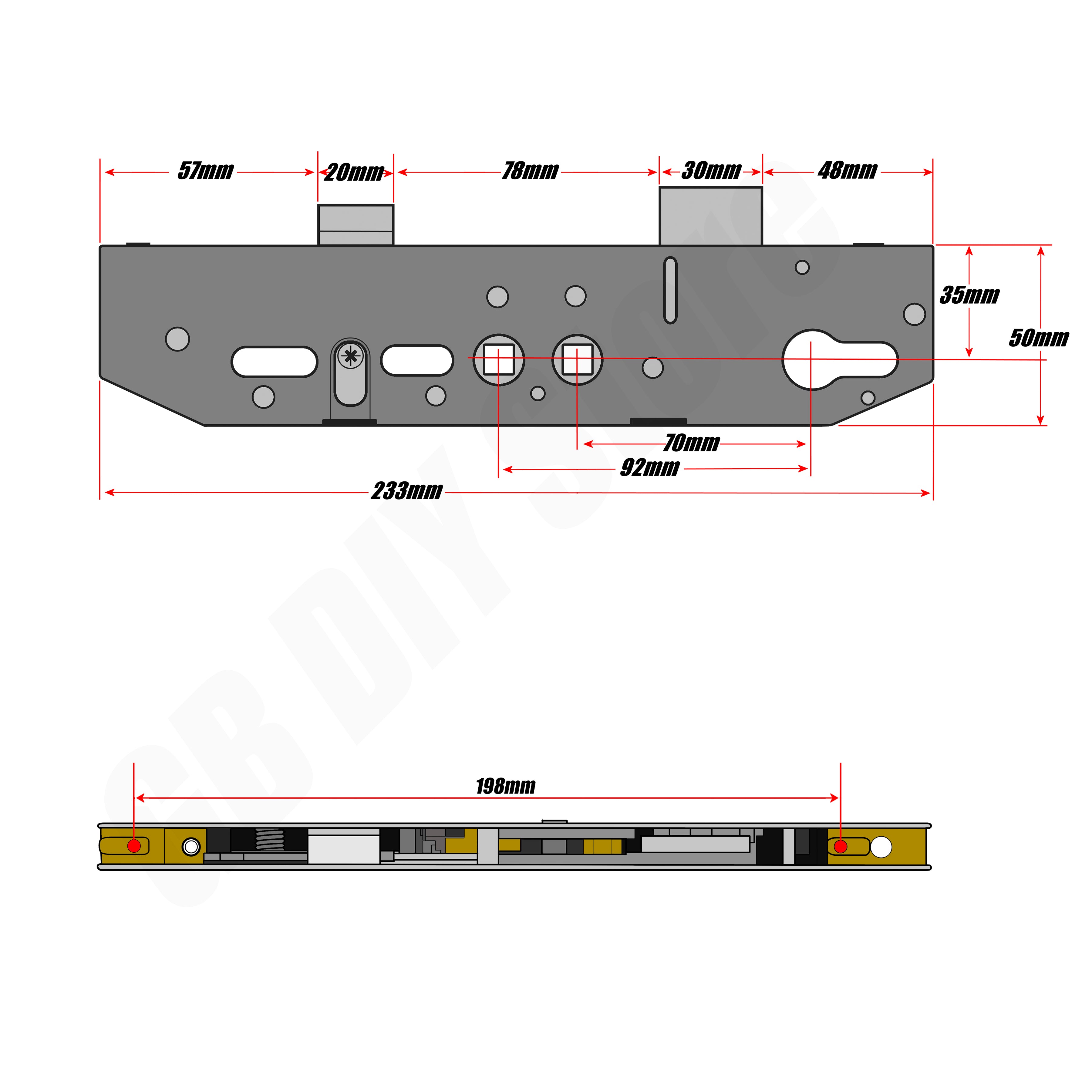 Mila Coldseal Double Spindle Gearbox 35mm Technical Details