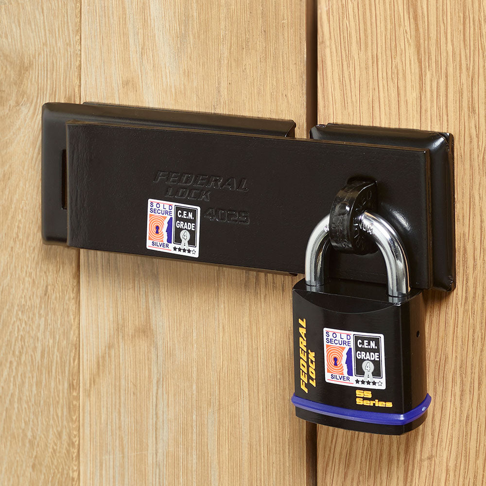 Federal Lock 4025 Hasp &amp; Staple - Sold Secure Silver