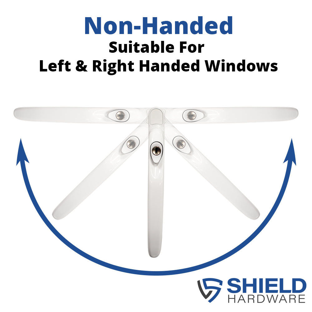 universal upvc window handle white non handed