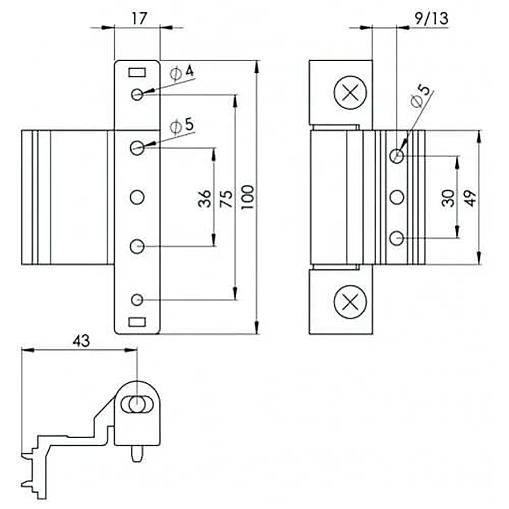 Yale Paddock rebate upvc door hinge measurements