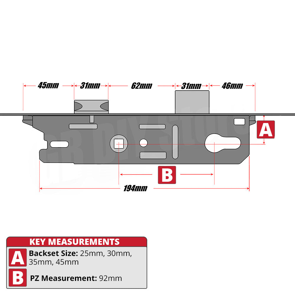 Fuhr Overnight Door Lock Temporary Lock Repair Dimensions