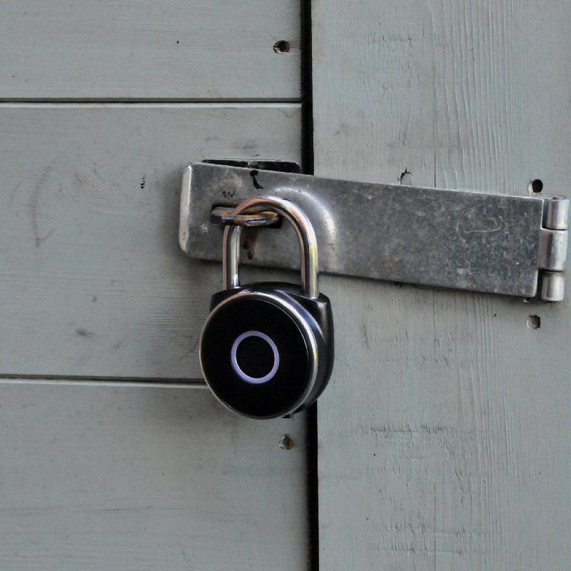 blusafe mirage fingerprint padlock shackle