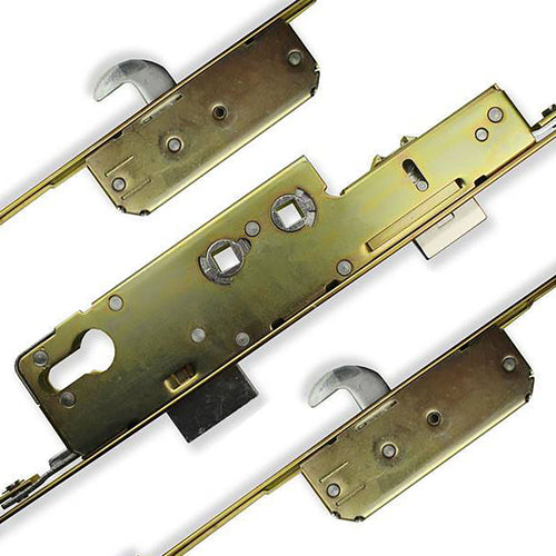Avocet 2 Hook 2 Roller Door Lock Gold Gearbox Mechanism