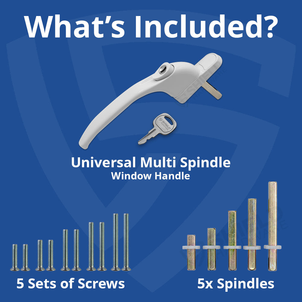 universal upvc window handle white whats included