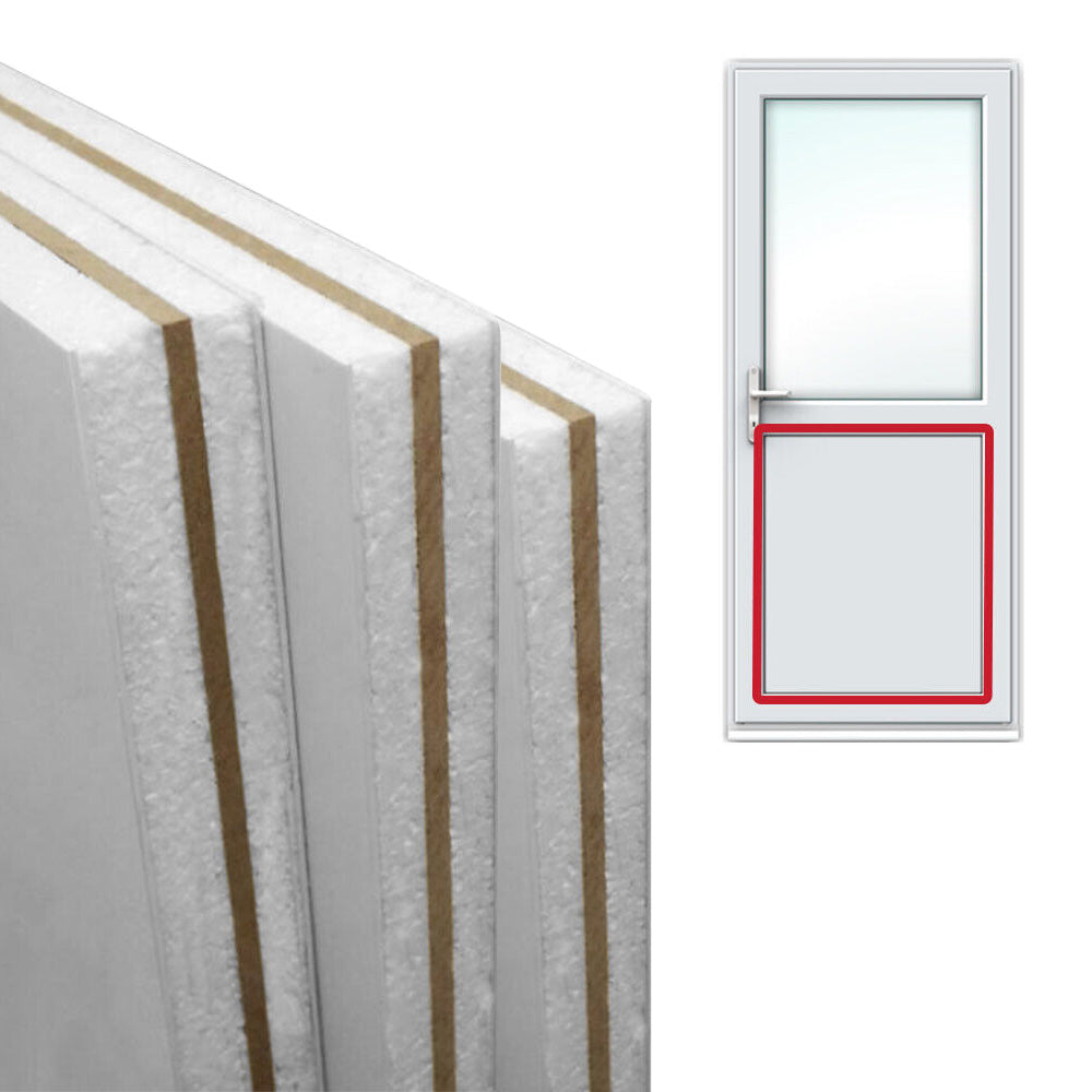 uPVC Door Panel Reinforced Flat White Foam Filled 750mm x 750mm