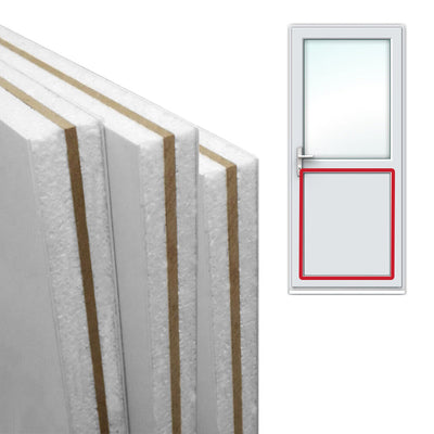 uPVC Door Panel Reinforced Flat White Foam Filled 750mm x 750mm