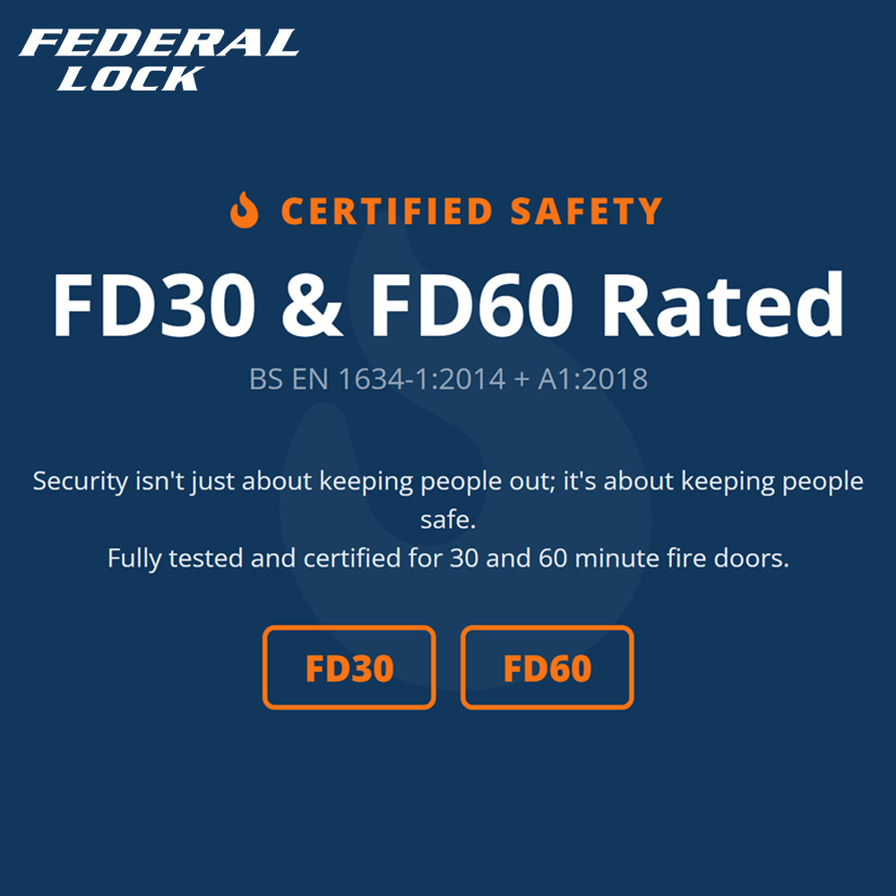 Federal Gabriel 3 Star Euro Cylinder Door Lock  Chrome - Maximum Security