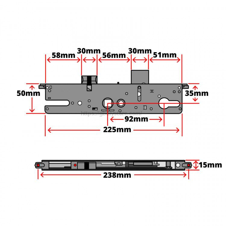 Maco GTS Door Lock Gearbox Centre Case 35mm