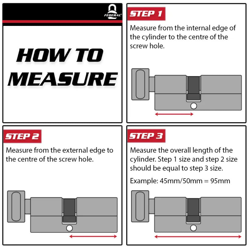 Federal 3 Star TS007 Euro Cylinder Thumb Turn Sold Secure Diamond Door Lock 5 Keys