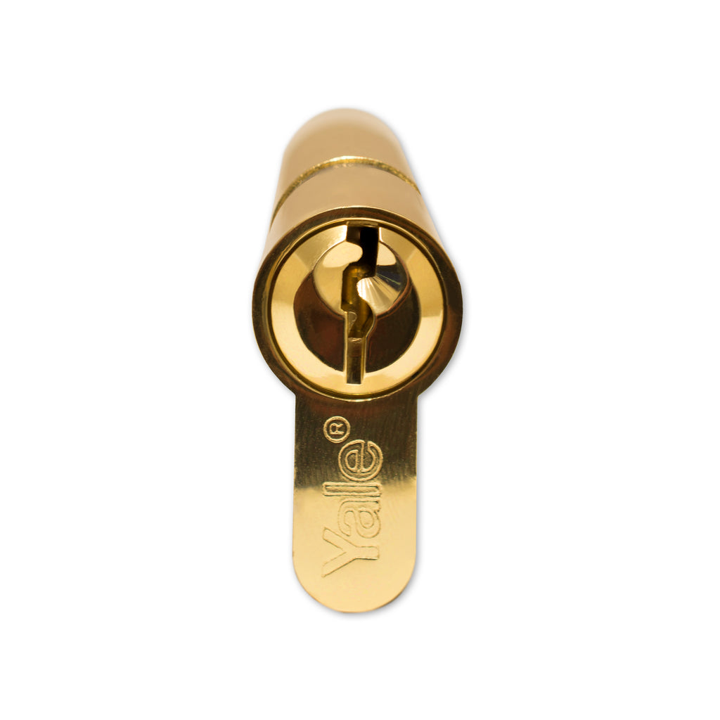 Yale Standard Euro Cylinder Door Lock Polished Brass Front