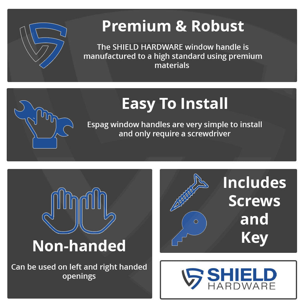 shield hardware window handle key featuers
