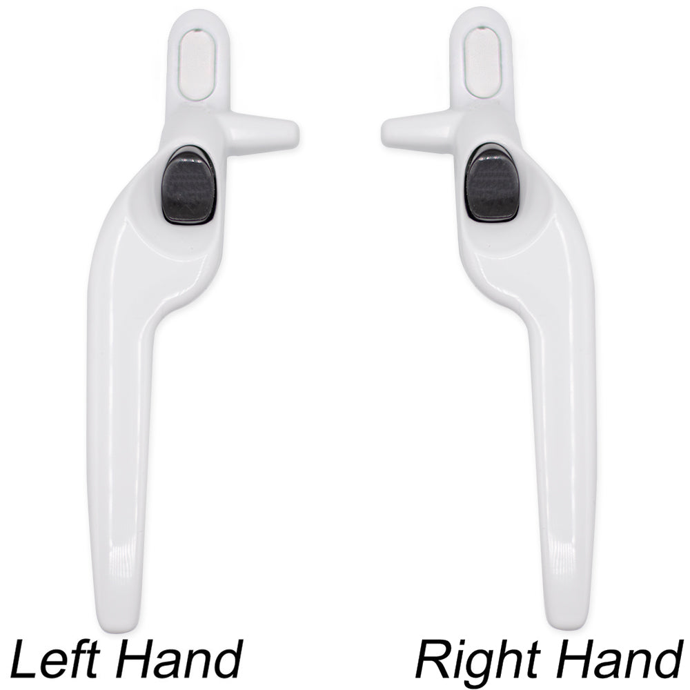 Ellbee Caravan Cockspur Window Handle - Cranked Non-Locking White 21mm Backset