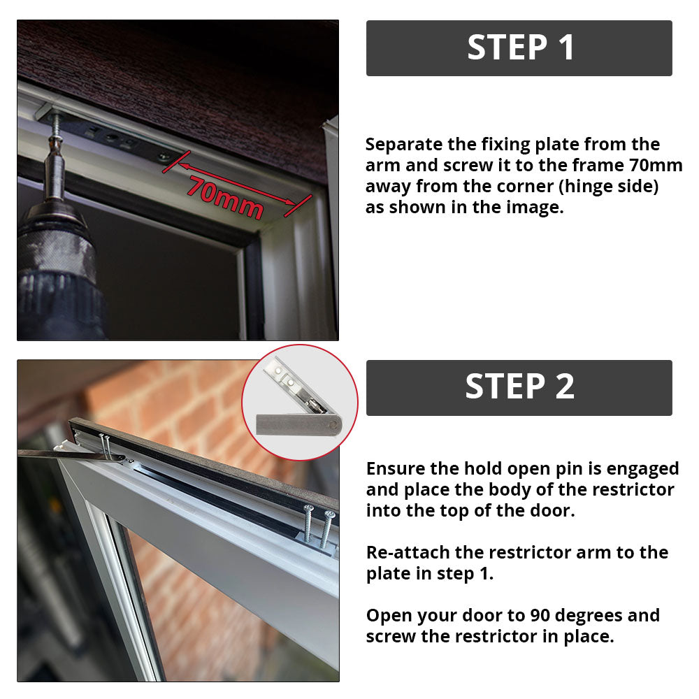 UPVC DOOR RESTRICTOR STAY HOLD GUIDE