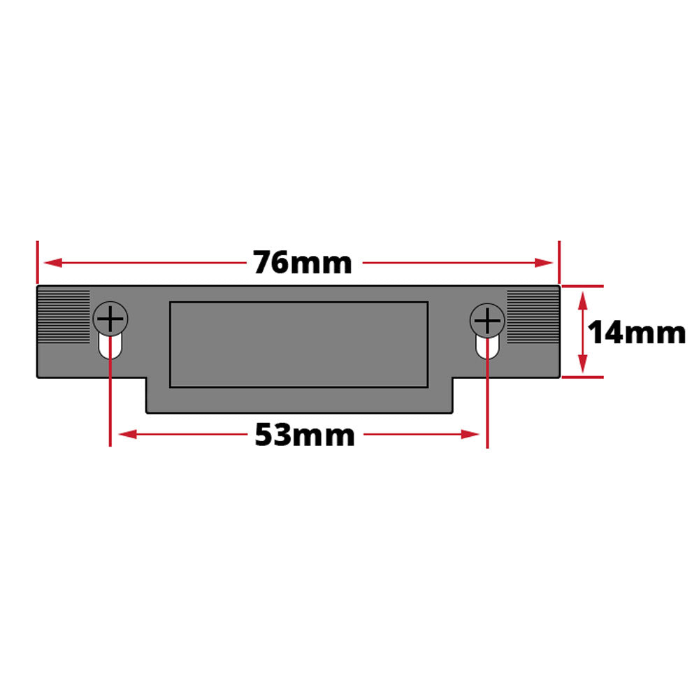 Old WMS Centre Latch Plate Replacement 53mm Screw Centres Technical Details