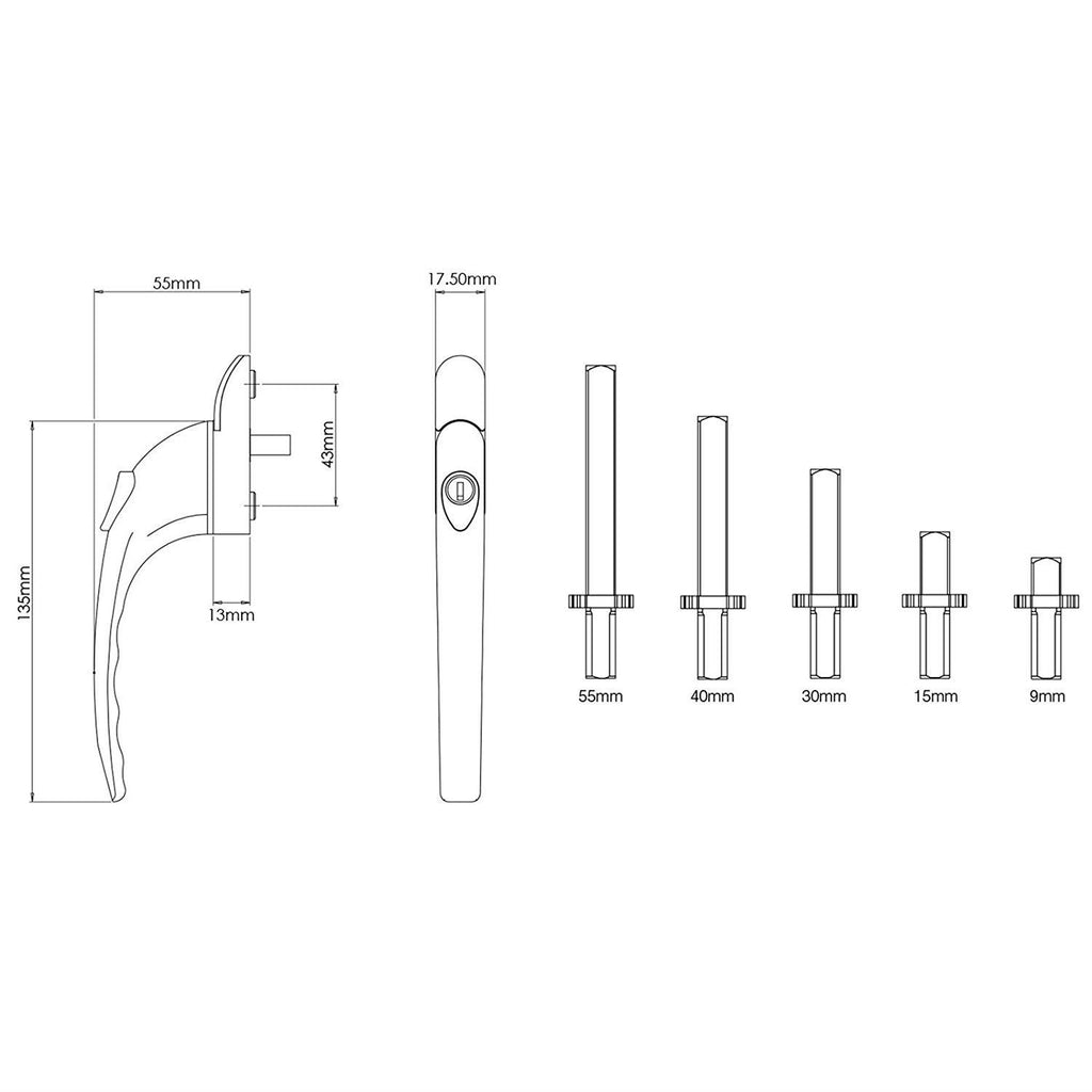 Mila Prolinea Window Handle Technical Details