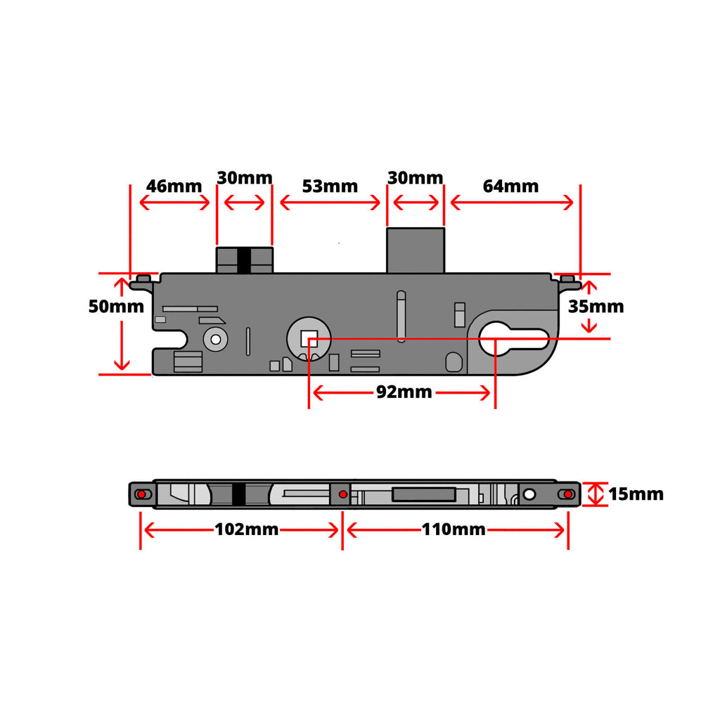 Genuine Maco CTS Replacement uPVC Door Lock Gearbox Centre Case 35mm