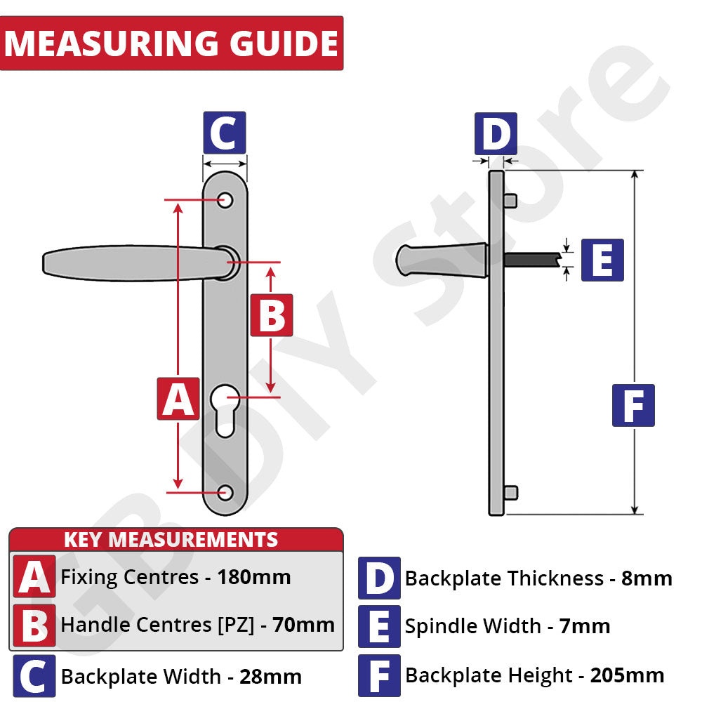 Kore 70PZ 180mm Door Handle Technical