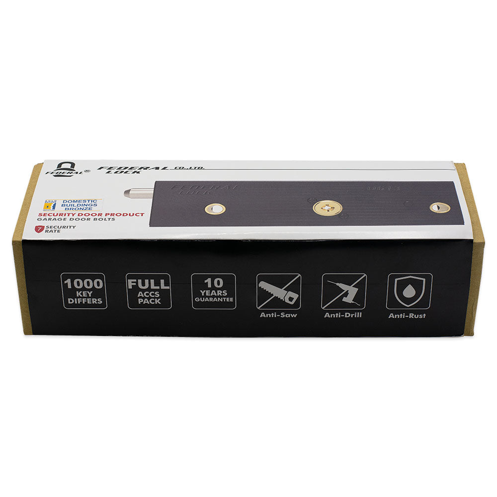 Federal Lock D613 Enfield Garage Door Security Bolts Lock - Sold Secure