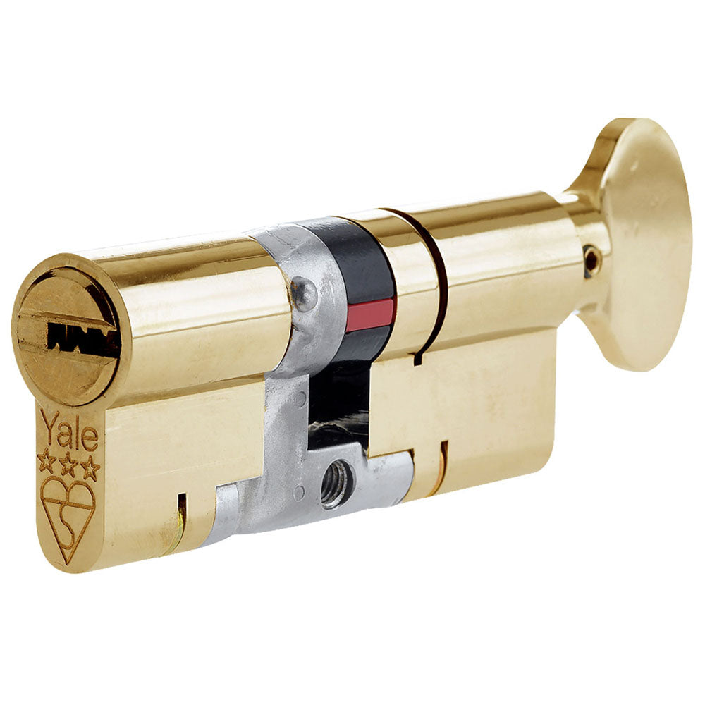 Euro Cylinder Thumb Turn Lock Polished Brass