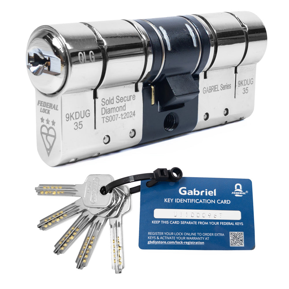 Federal Gabriel 3 Star Euro Cylinder Door Lock  Chrome - Maximum Security