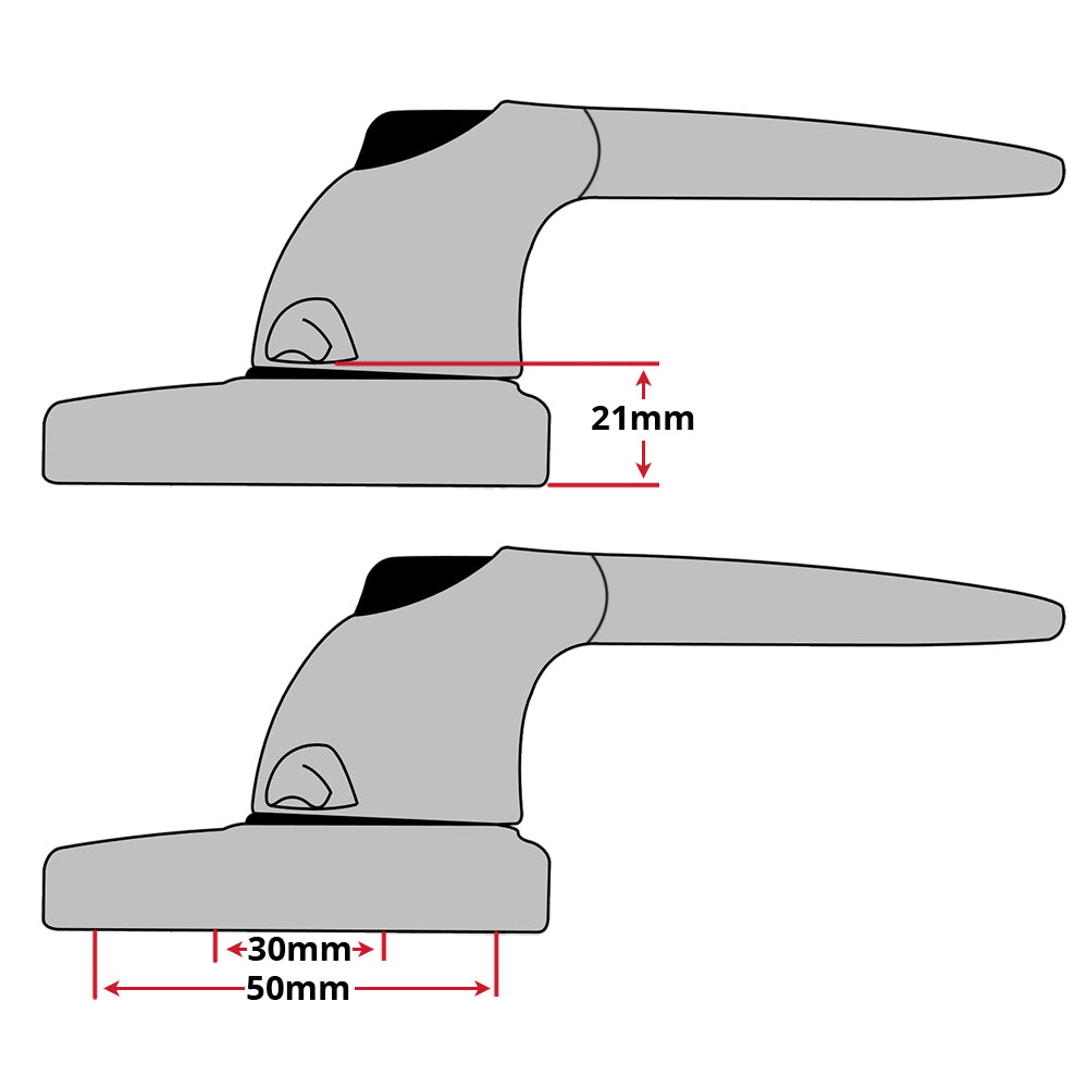 Ellbee Caravan Cockspur Window Handle - Cranked Non-Locking White 21mm Backset