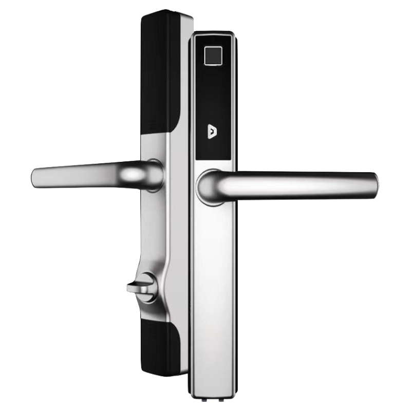 blusafe origin smart fingerprint door handle satin chrome