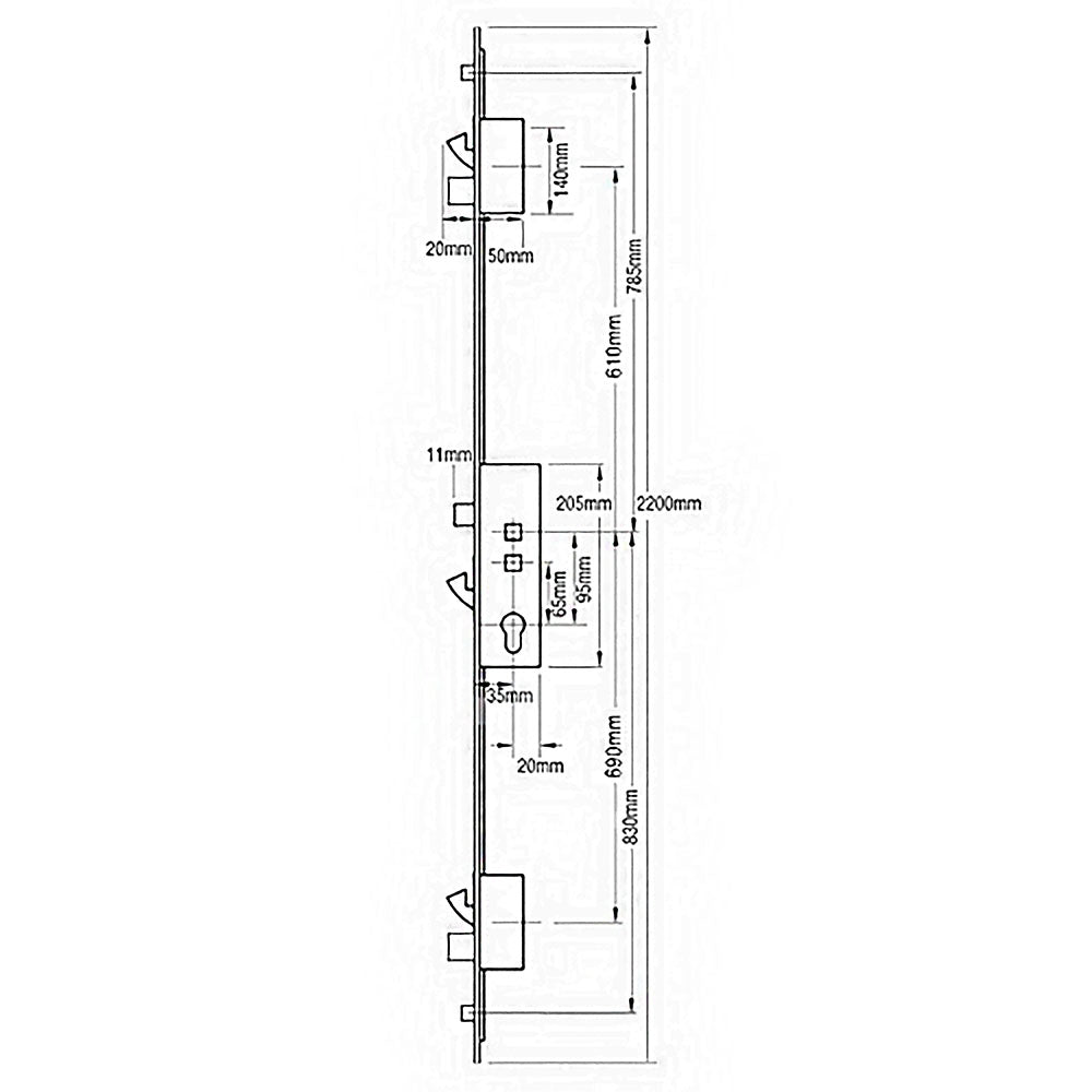 Millenco Mantis 1 Multipoint Door Lock 3 Hooks 2 Deadbolts 2 Rollers
