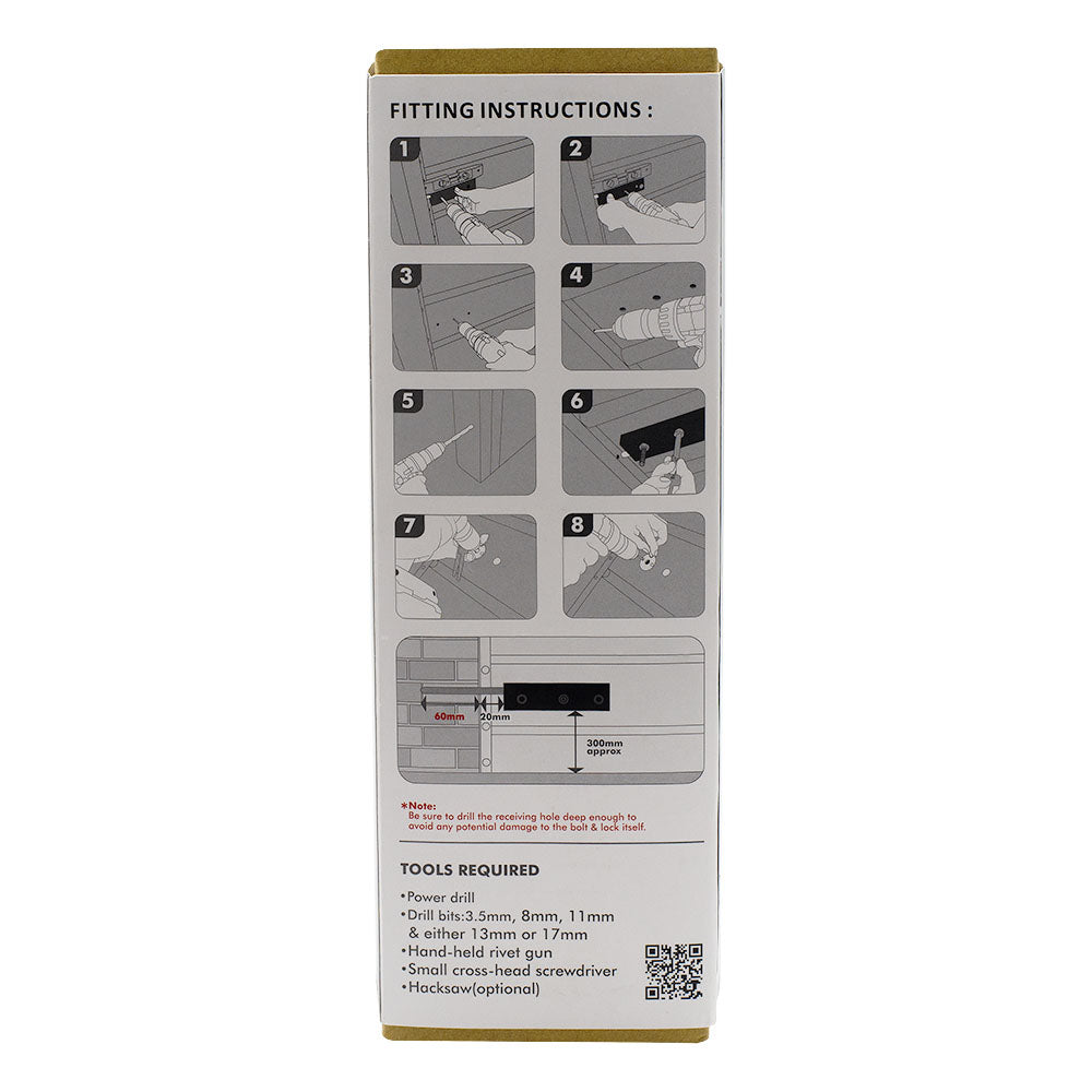 Federal Lock D613 Enfield Garage Door Security Bolts Lock - Sold Secure