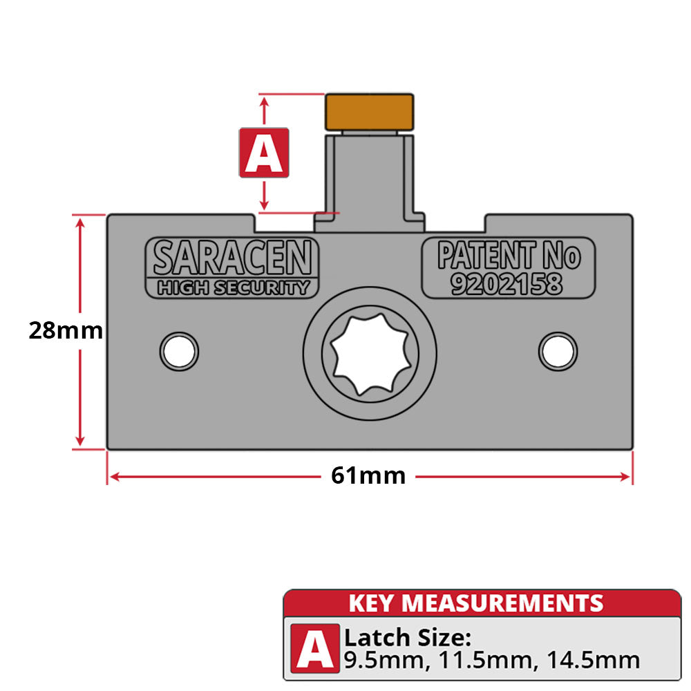 Saracen SC1 Roller Latch Window Gearbox Lock