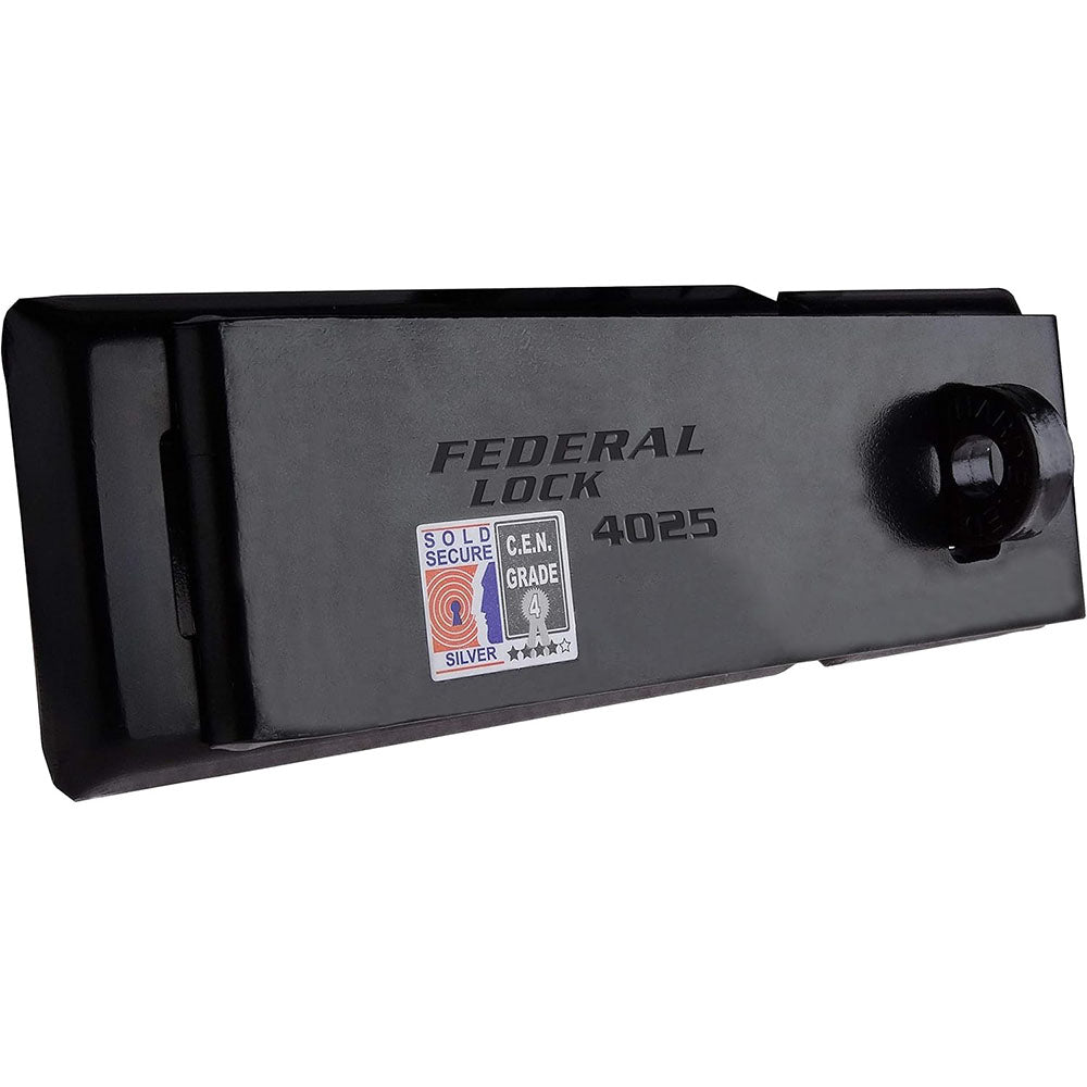 Federal Lock 4025 Hasp &amp; Staple - Sold Secure Silver