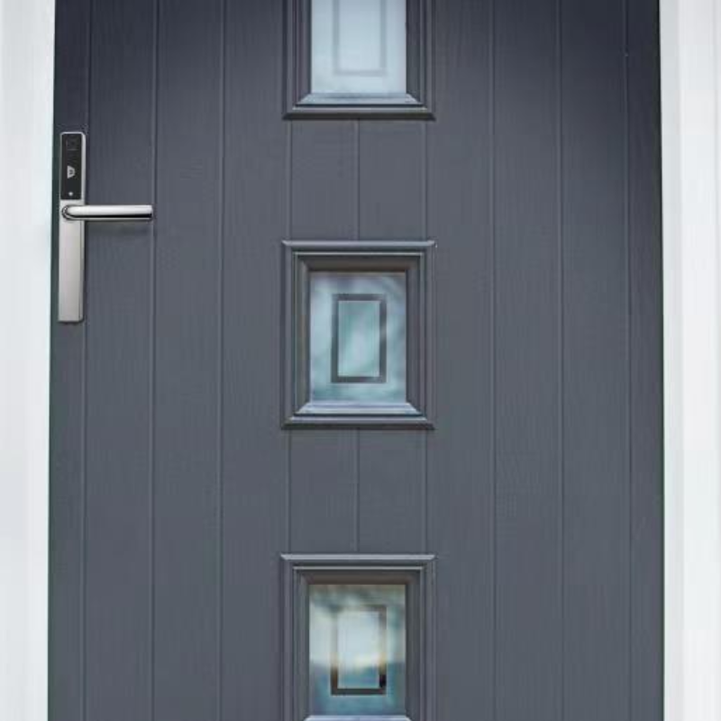 blusafe origin smart fingerprint door handle grey door