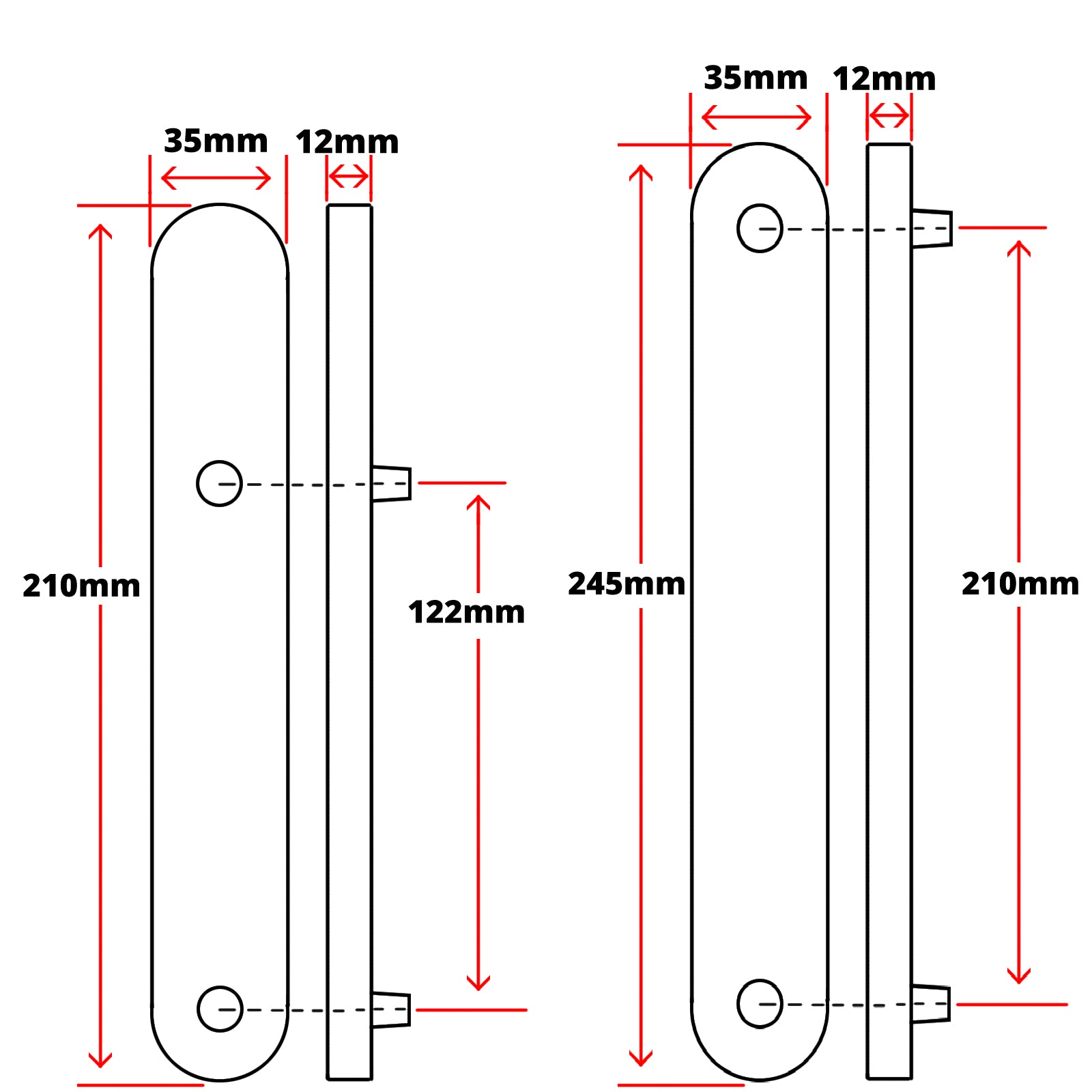 Door Handle Blank Plate Technical Details